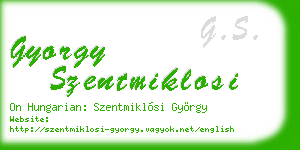 gyorgy szentmiklosi business card