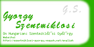 gyorgy szentmiklosi business card
